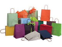 Natural Kraft Tint Stripe Bulk Gift Bags