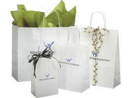 White Kraft Shoppers Bulk Gift Bags