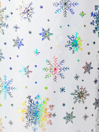 Wrapping paper white with silver snowflakes 200x70 cm