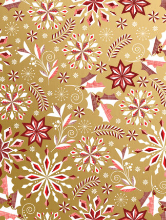 WOXINDA Retro Brown Paper Snowflake Christmas Gift Wrapping Paper Pom Star  Extra White Gift Box Wrapping Paper