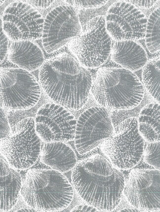 White Shells on Silver Bulk Wrapping Paper