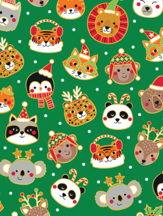 Festive Faces Bulk Wrapping Paper