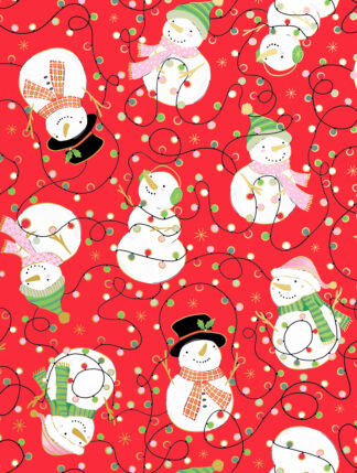 Snowmen & Lights Bulk Wrapping Paper