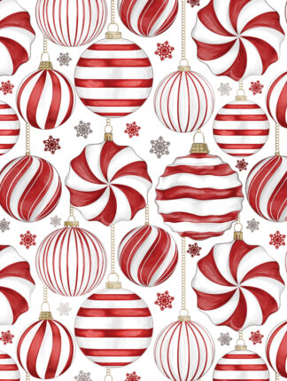 Red & White Ornaments Bulk Wrapping Paper
