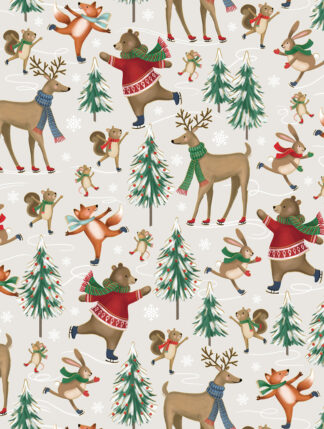 Woodland Skating Bulk Wrapping Paper