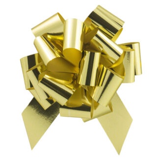Pom Pom Pull Bows - Glitter Gold Bulk Bows