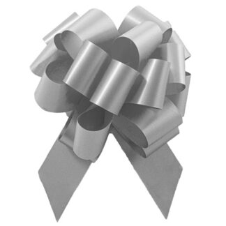 Pom Pom Pull Bows - Silver Bulk Bows