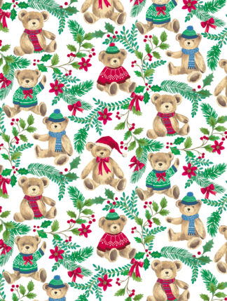 Christmas Polo Bears Bulk Wrapping Paper
