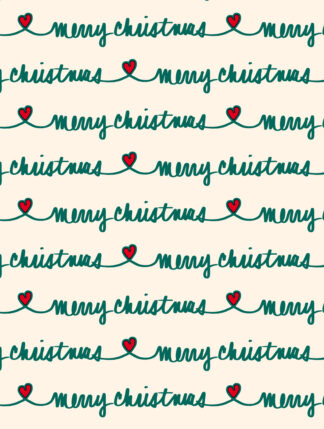 Merry Christmas Hearts Bulk Wrapping Paper