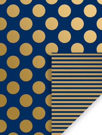 Navy Gold Dot & Stripe Bulk Wrapping Paper