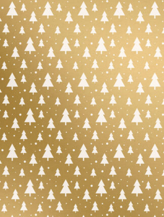 Modern Trees Gold Bulk Wrapping Paper